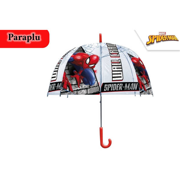 Paraplu kinderen - Spiderman Kinderparaplu - Disney Kinderparaplu Spiderman - kinderparaplu doorzichtig - automatische