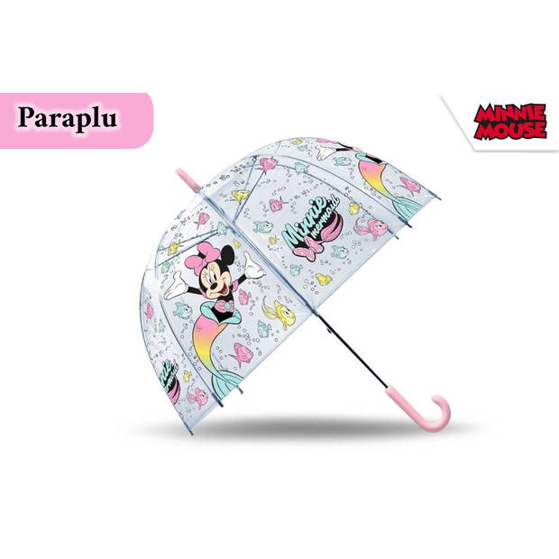 Kinderparaplu Minnie Mouse - Disney Kinderparaplu - Paraplu kind 3 jaar- Paraplukind Doorzichtig