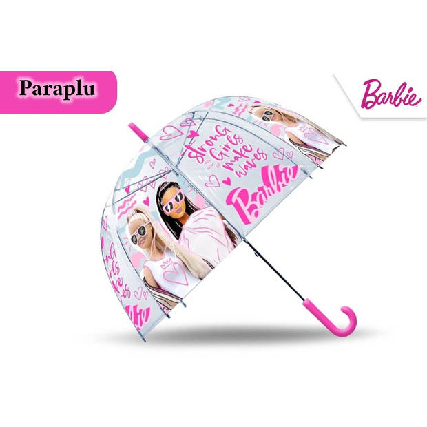 Kinderparaplu Barbie 40 cm - Paraplu kind - Transparant Paraplu