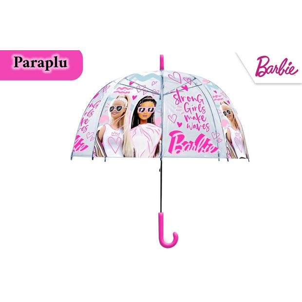 Children's Umbrella Barbie 40 cm - Kid's Umbrella - Transparent Umbrella