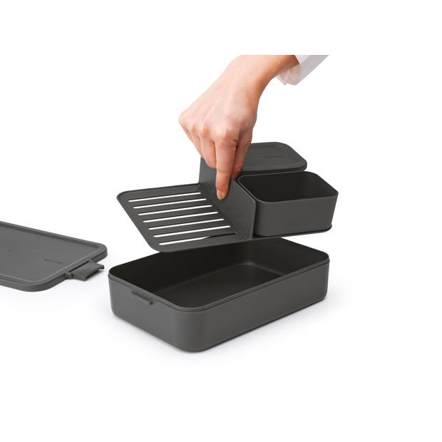 Brabantia Make & Take Bento lunchbox large, kunststof - Dark Grey
