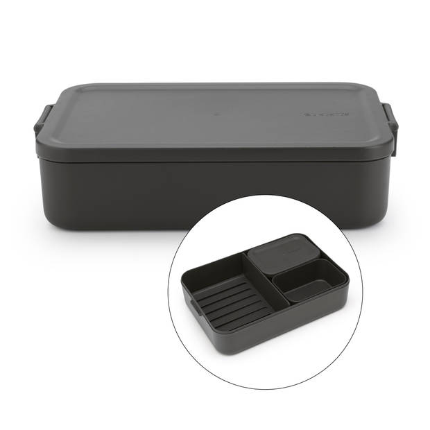Brabantia Make & Take Bento lunchbox large, kunststof - Dark Grey