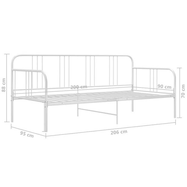 vidaXL Slaapbankframe metaal wit 90x200 cm