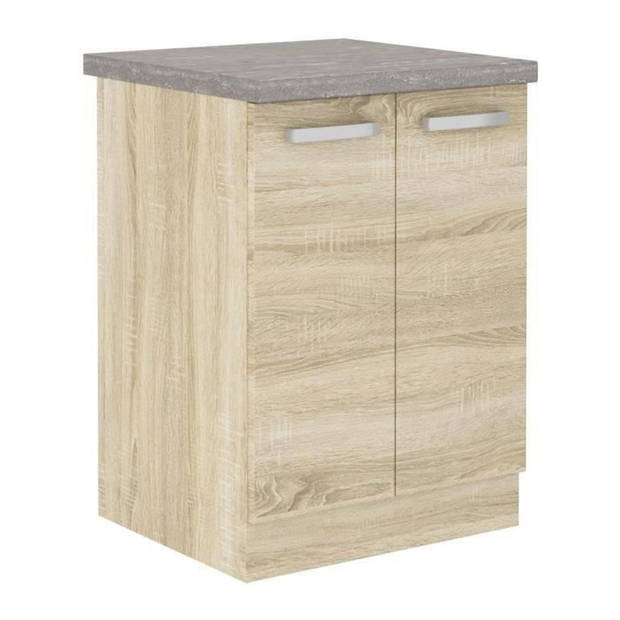 Lassen lage kast - eiken - 60 x 51,6 x 85 cm - 2 draaideuren