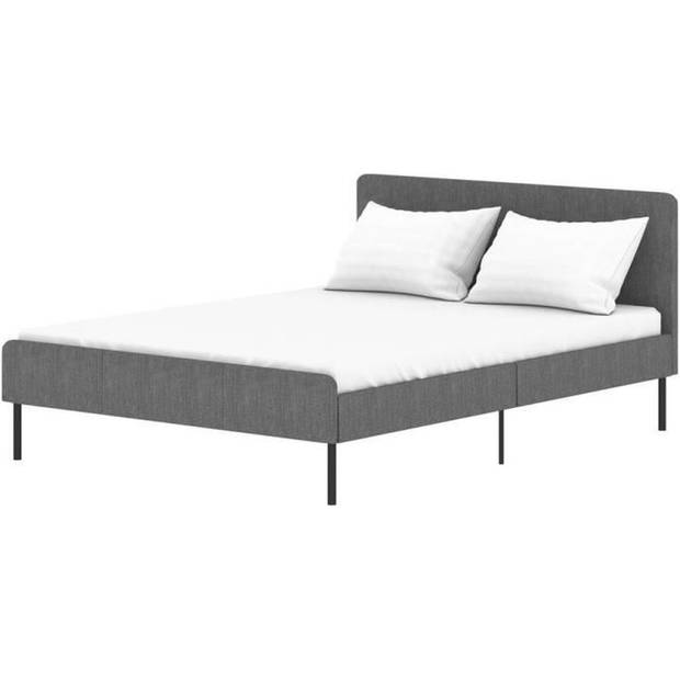 Sime volwassen bed - 140 x 190 cm - inclusief bedbodem - grijs