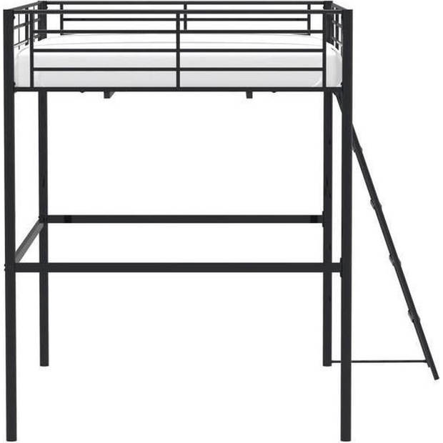 Eliot metalen mezzanine bed - inclusief boxspring - 140 x 200 cm - zwart