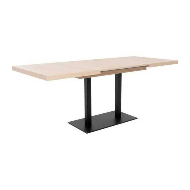 ORLANDO Uitschuifbare eettafel - Industriële stijl - Sonoma en zwart eiken decor - L 120-200 x D 80 x H 75 cm