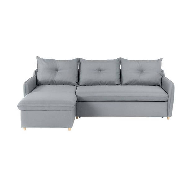 Converteerbare en omkeerbare hoekbank 4 -Seater - Lichtgrijze stof - L 238 x D 160 x H 89 cm - Osten