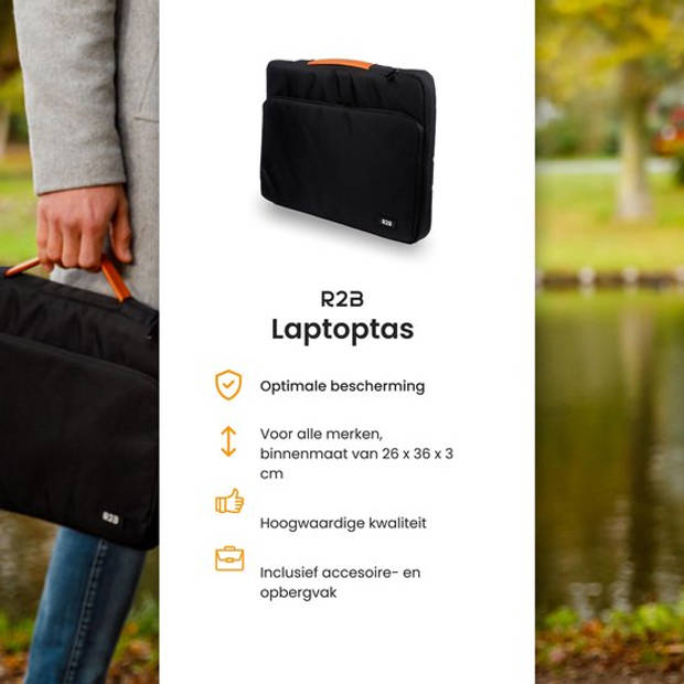 R2B Laptoptas 14 inch geschikt voor Laptops en Tablets - Laptoptas & Heren - Laptophoes 14 inch - Laptoptassen