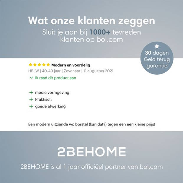 2BEHOME Luxe Wc Borstel Met Houder - Toiletborstel Met Houder Hangend of Vrijstaand - Wc Borstel Zwart