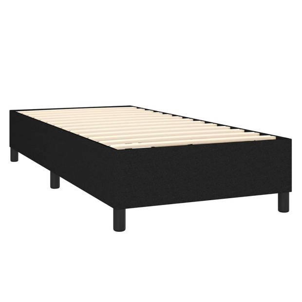 vidaXL Boxspring met matras stof zwart 80x200 cm