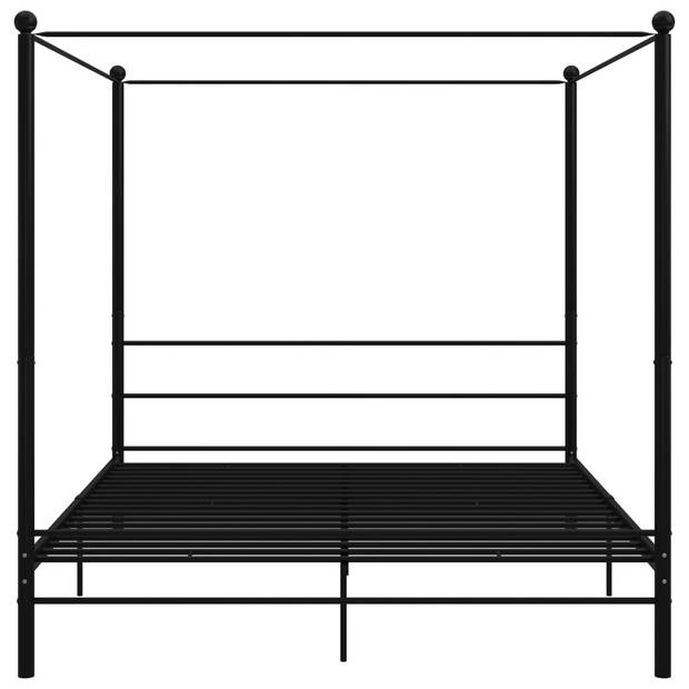 vidaXL Hemelbedframe metaal zwart 180x200 cm