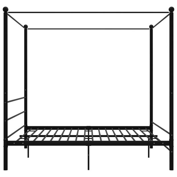 vidaXL Hemelbedframe metaal zwart 180x200 cm