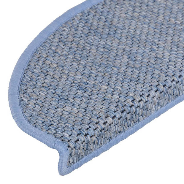 vidaXL Trapmatten zelfklevend 15 st sisal-look 65x21x4 cm blauw