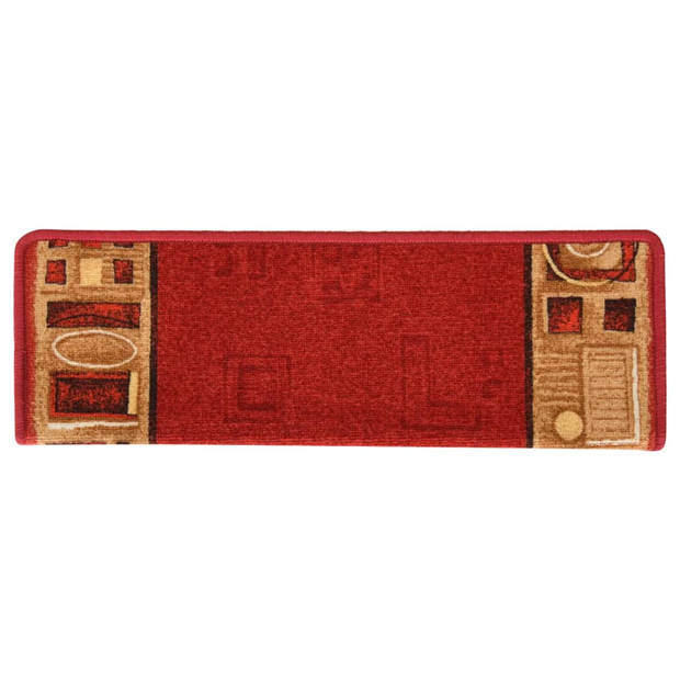 vidaXL Trapmatten zelfklevend 15 st 65x21x4 cm rood