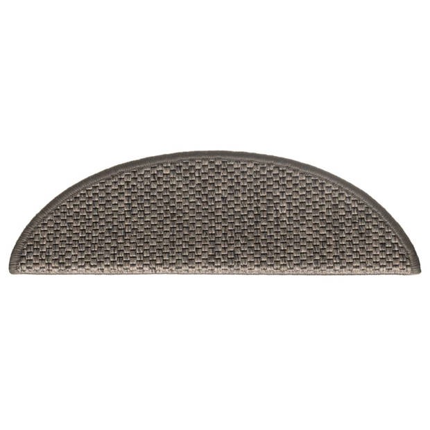 vidaXL Trapmatten zelfklevend 15 st sisal-look 56x17x3cm zilverkleurig