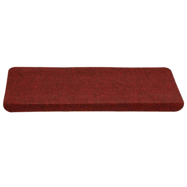 vidaXL Trapmatten zelfklevend 15 st 65x24,5x3,5 cm rood