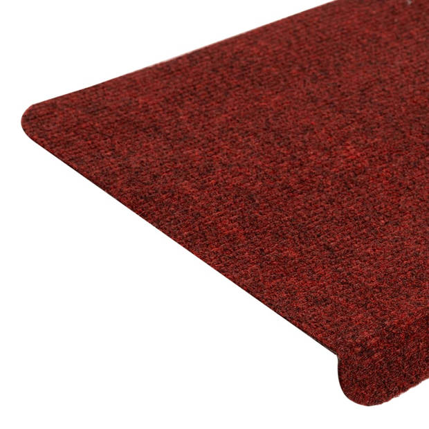 vidaXL Trapmatten zelfklevend 15 st 65x24,5x3,5 cm rood