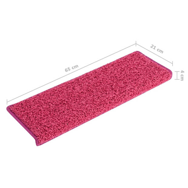 vidaXL Trapmatten 15 st 65x21x4 cm roze