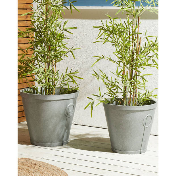 Beliani VARI - plantenbak voor buiten-Grijs-Stenenmix