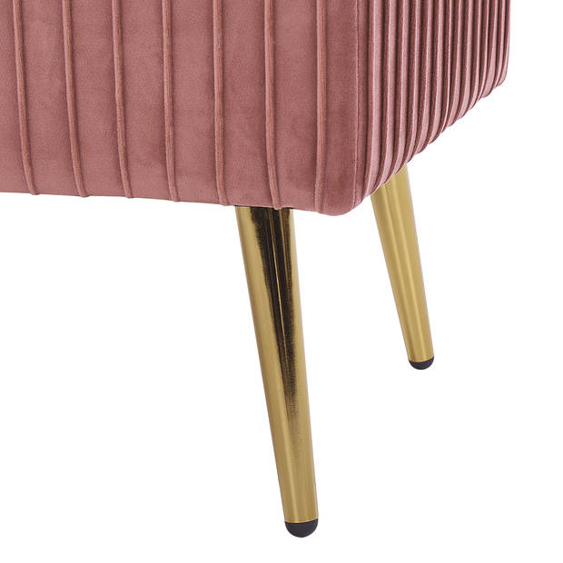 Beliani PATERSON - Hocker-Roze-Fluweel