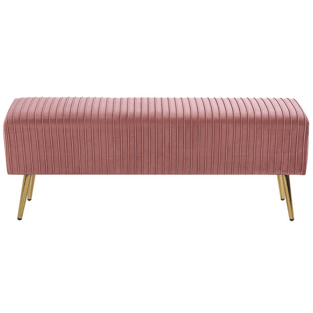 Beliani PATERSON - Hocker-Roze-Fluweel