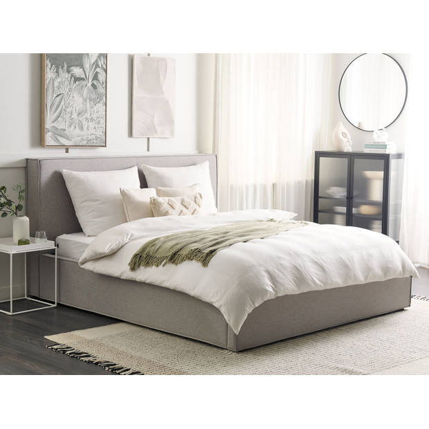 Beliani MOISSAC - Tweepersoonsbed-Grijs-Polyester