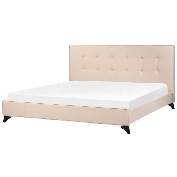 Beliani AMBASSADOR - Tweepersoonsbed-Beige-Polyester