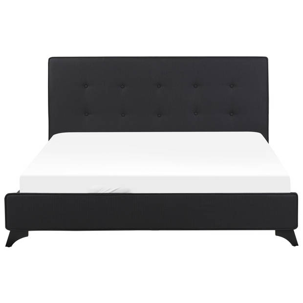 Beliani AMBASSADOR - Tweepersoonsbed-Zwart-Chenille