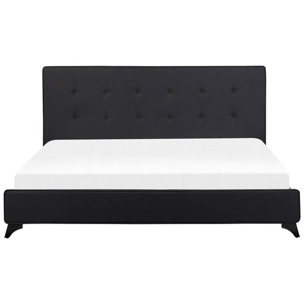 Beliani AMBASSADOR - Tweepersoonsbed-Zwart-Polyester