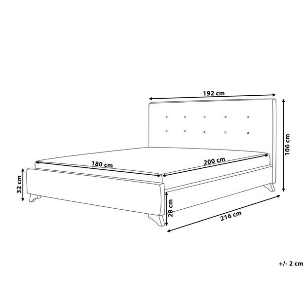 Beliani AMBASSADOR - Tweepersoonsbed-Zwart-Polyester