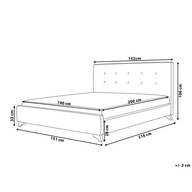 Beliani AMBASSADOR - Tweepersoonsbed-Zwart-Polyester