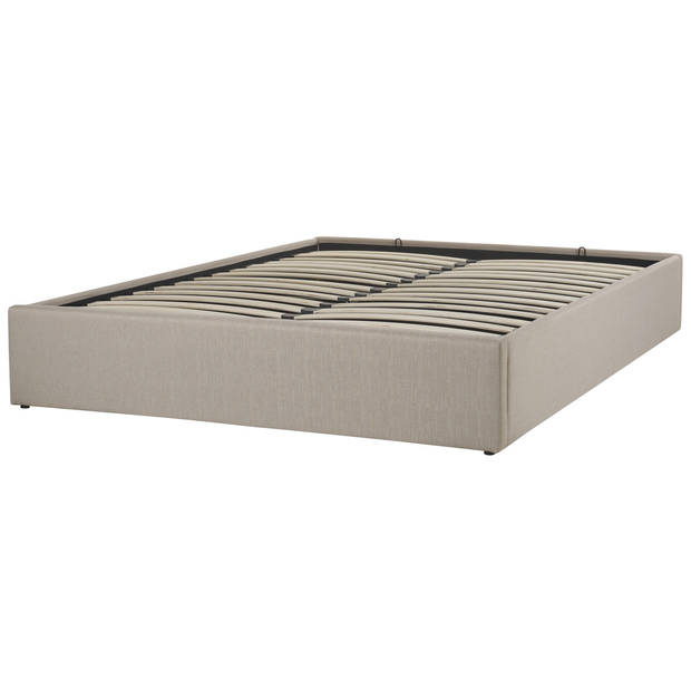 Beliani DINAN - Tweepersoonsbed-Beige-Polyester