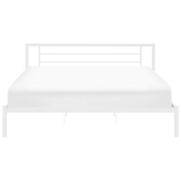 Beliani CUSSET - Tweepersoonsbed-Wit-Staal