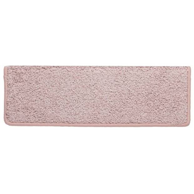 vidaXL Trapmatten 15 st 65x21x4 cm wit en roze