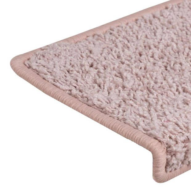 vidaXL Trapmatten 15 st 65x21x4 cm wit en roze