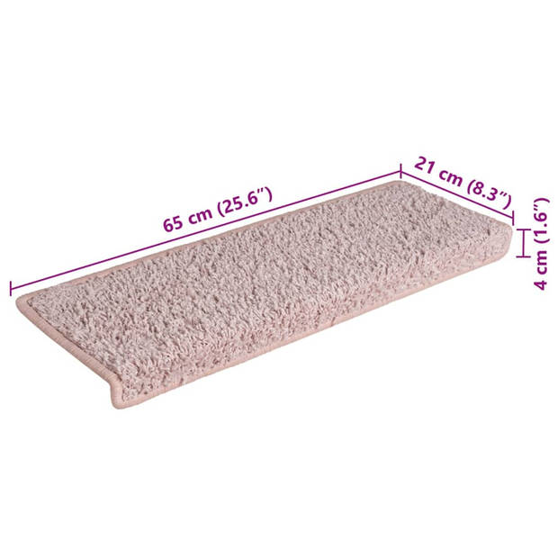 vidaXL Trapmatten 15 st 65x21x4 cm wit en roze