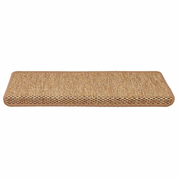 vidaXL Trapmatten zelfklevend 15 st sisal-look 65x21x4 cm oranje