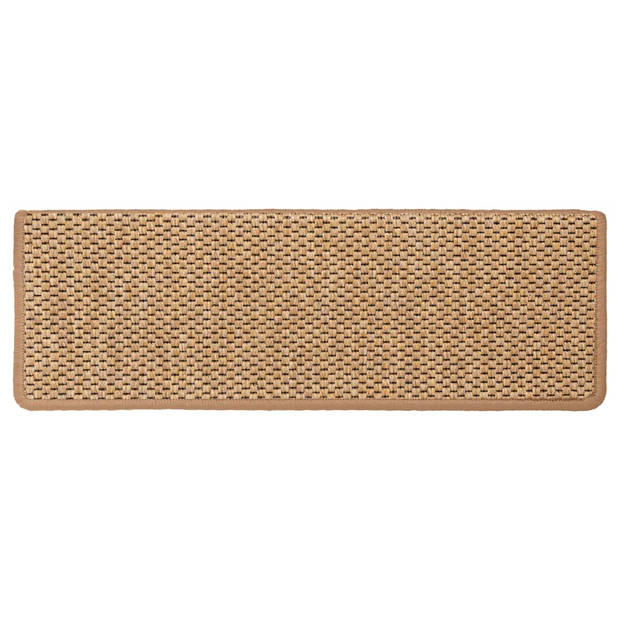 vidaXL Trapmatten zelfklevend 15 st sisal-look 65x21x4 cm oranje