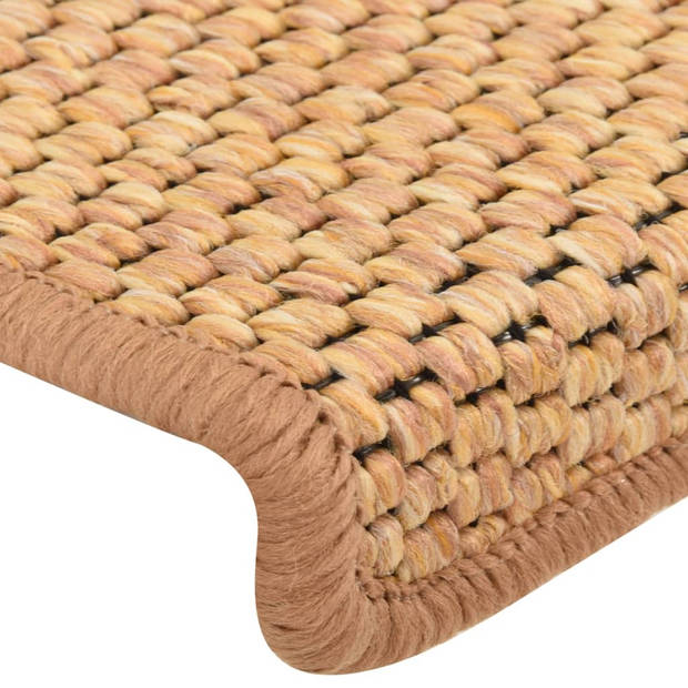 vidaXL Trapmatten zelfklevend 15 st sisal-look 65x21x4 cm oranje