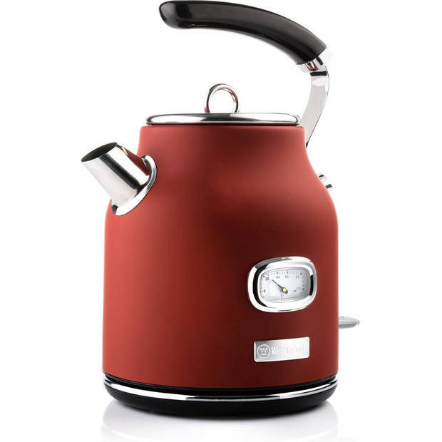 Westinghouse Retro Waterkoker + Broodrooster 2 Sleuven + Blender - Rood