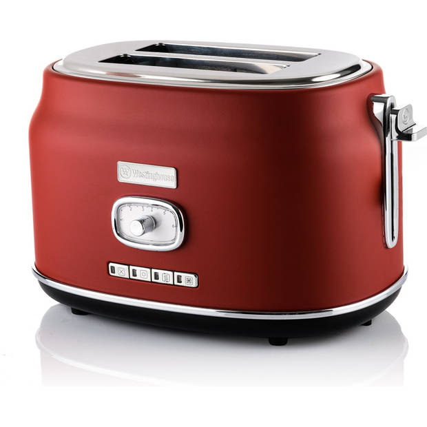 Westinghouse Retro Waterkoker + Broodrooster 2 Sleuven + Blender - Rood