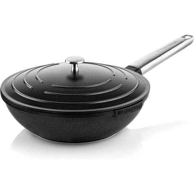 Westinghouse Pannenset Performance (Wokpan + Grillpan) ø 28 cm - Zwart - Inductie en alle andere warmtebronnen