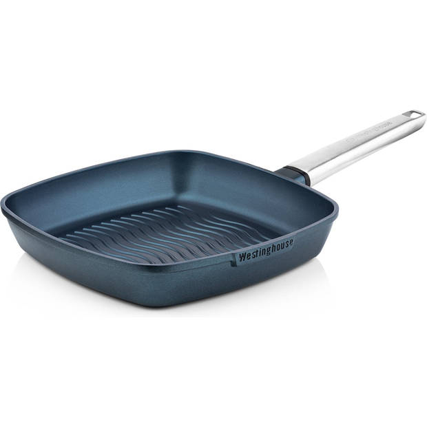 Westinghouse Pannenset Performance (Wokpan + Grillpan) ø 28 cm - Blauw - Inductie en alle andere warmtebronnen