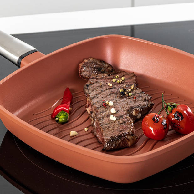 Westinghouse Pannenset Performance (Wokpan + Grillpan) ø 28 cm - Rood - Inductie en alle andere warmtebronnen