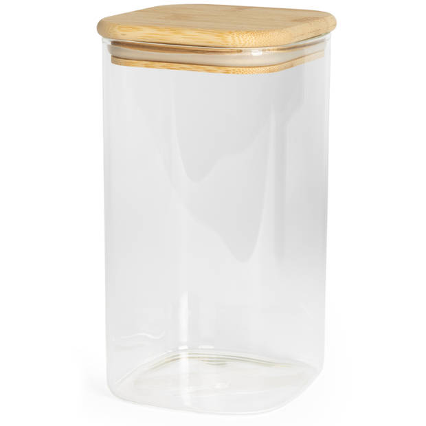 Sareva Voorraadpot Glas / Bamboe - 1.35 liter