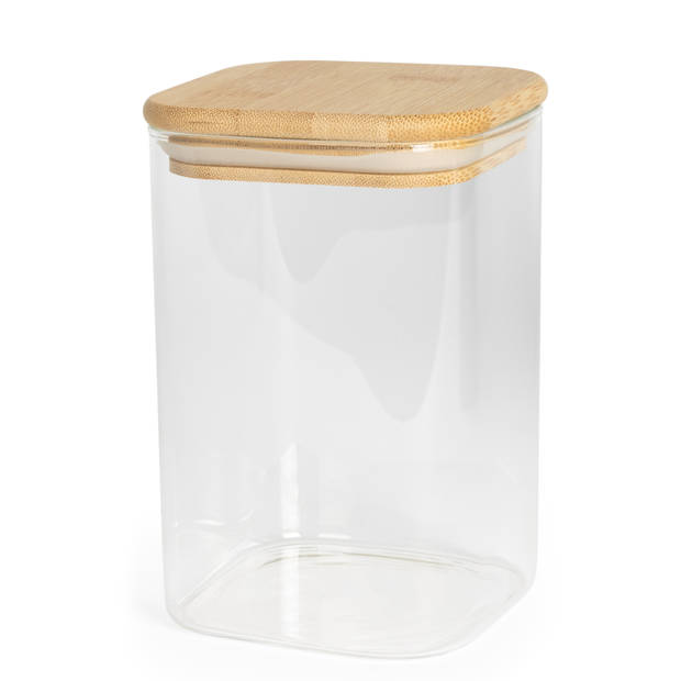 Sareva Voorraadpot - Glas / Bamboe - 1.1 liter