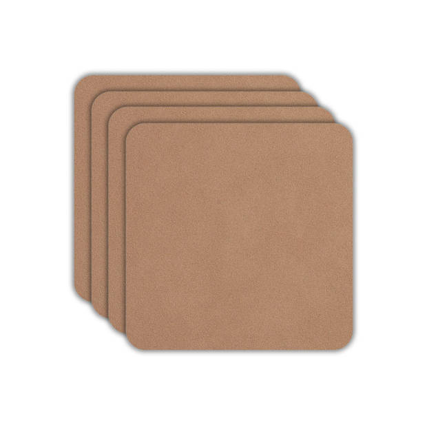 ASA Selection Onderzetters - Soft Leather - Powder - 10 x 10 cm - 4 Stuks