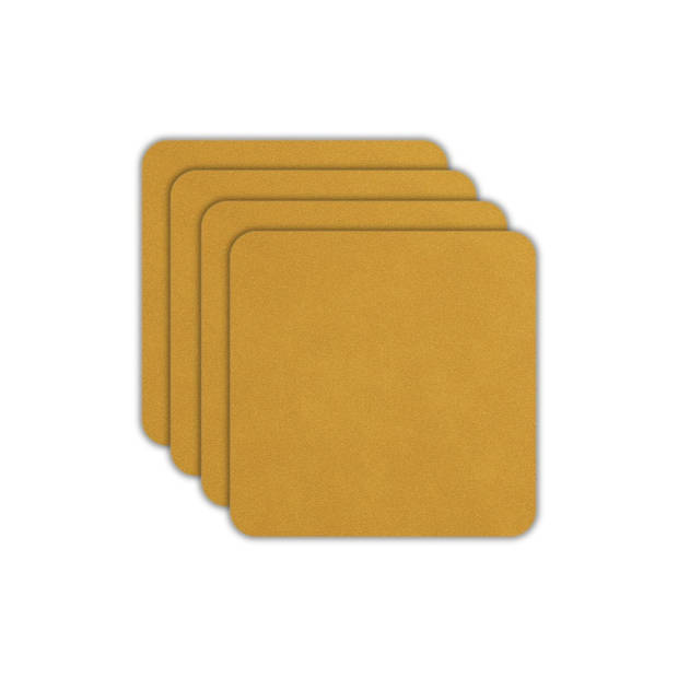 ASA Selection Onderzetters - Soft Leather - Amber - 10 x 10 cm - 4 Stuks