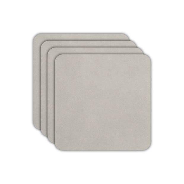 ASA Selections Onderzetters - Soft Leather - Limestone - 10 x 10 cm - 4 Stuks